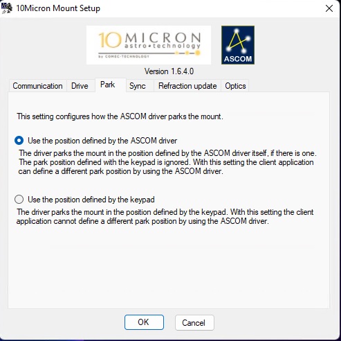 10 MICRON ASCOM Einstellungen | Forum Astronomie.de