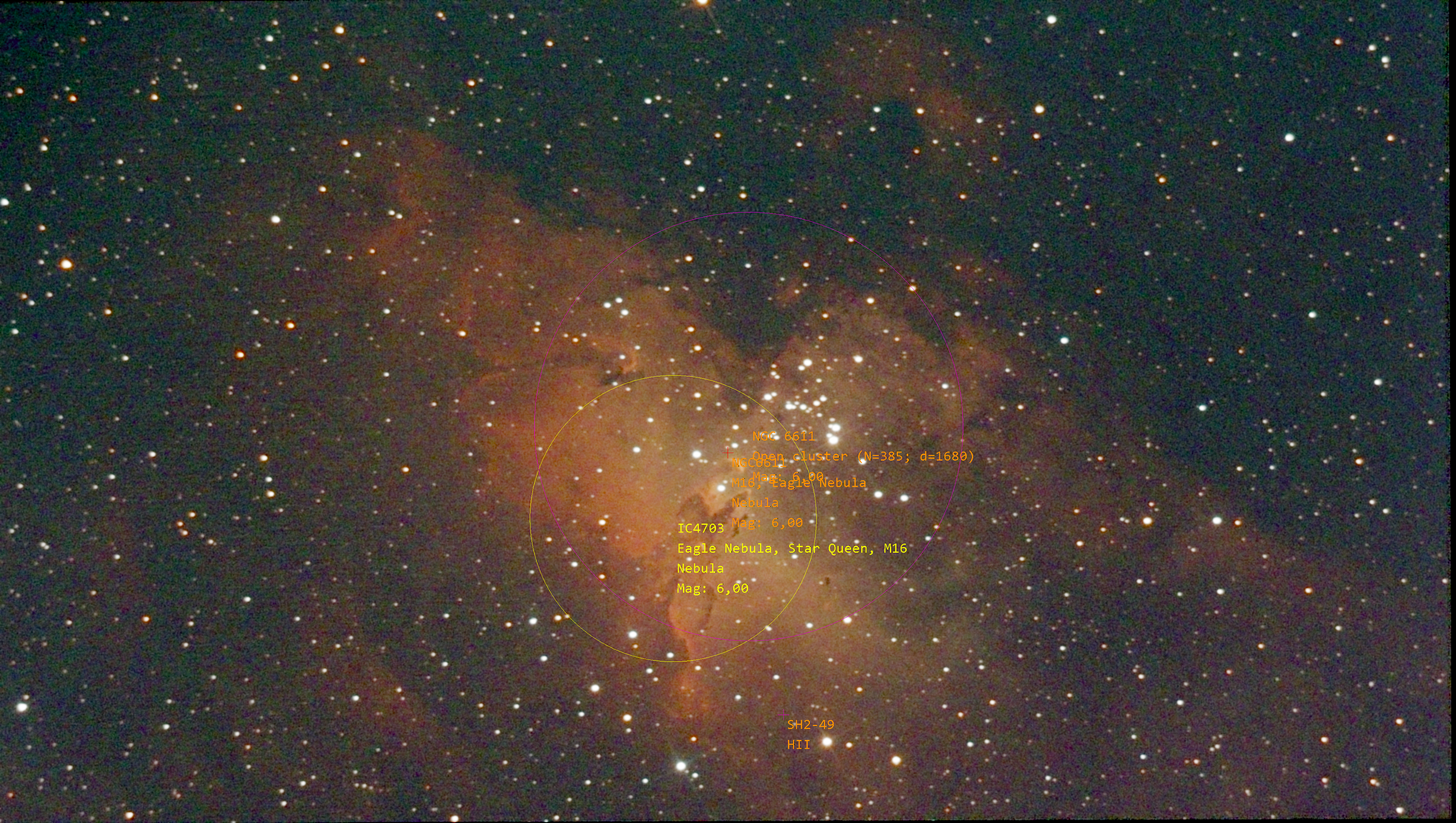 Fpixk_M16 (NGC 6611,Eagle Nebula Cluster)_Stack_15frames_224s_WithAnnotations.png