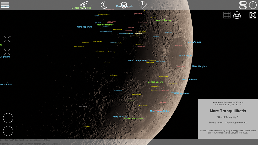 GlobeViewer Moon Version 0.5.0 ist online!