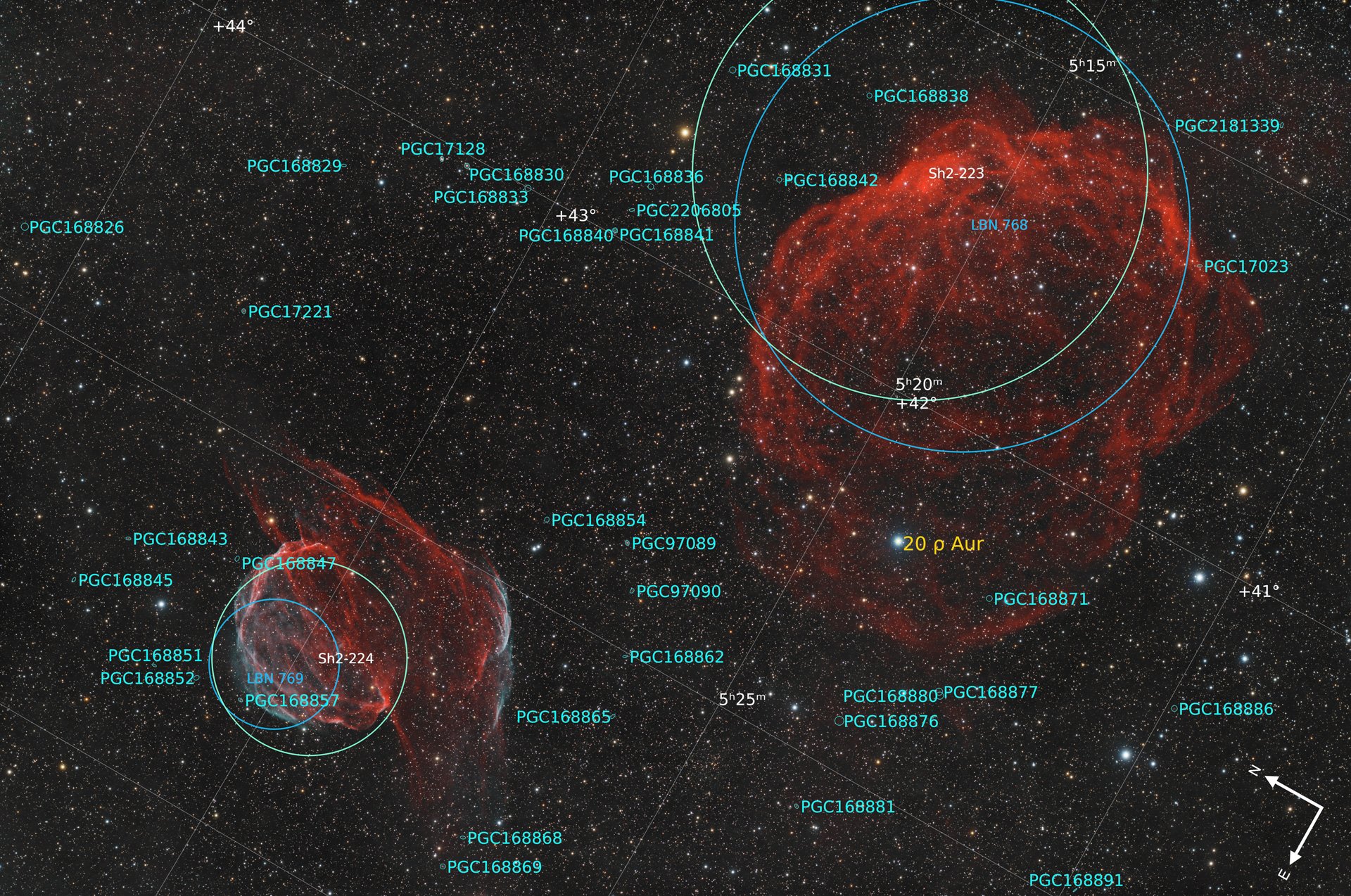 Sh2-223 und Sh2-224 im Widefield | Forum Astronomie.de