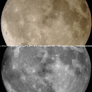 Mond vom 26.03.13 - SW & Farbe