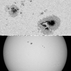 Sonne im Weißlicht mit Gruppe 1734 am 4.5.2013