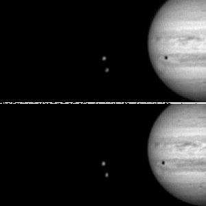 Jupiter mit Mondschatten-Trio 12.10.2013