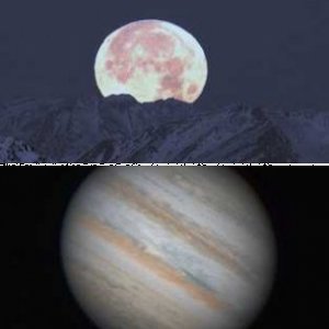 Monduntergang und Jupiter