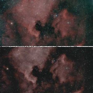 NGC7000 + IC5070 in H-alpha-RGB