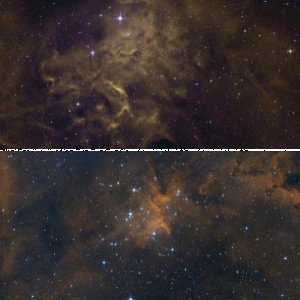 IC405 und IC1805 in bicolor
