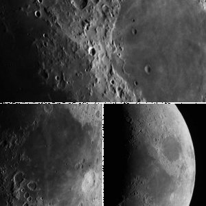 Zunehmender Mond, Doppelkrater Messier, Mare Fec.