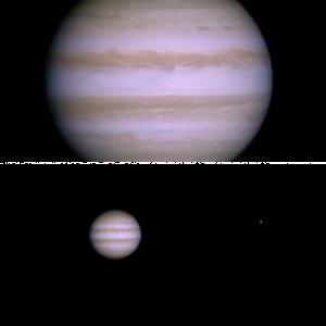 Jupiter mit 4 Monden am 12.3.14