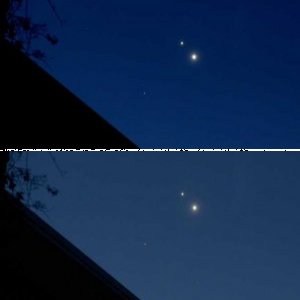 Planetendreieck: Jupiter, Venus und Mars