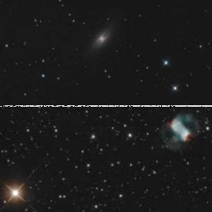 kleine Hantel M76 und NGC 7814
