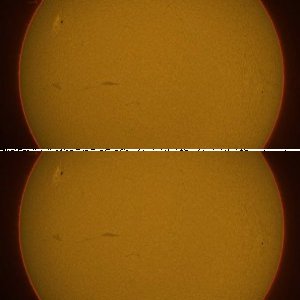 Sonne im HAlpha-PST / Setup-Test mit ASI178MM-Cool
