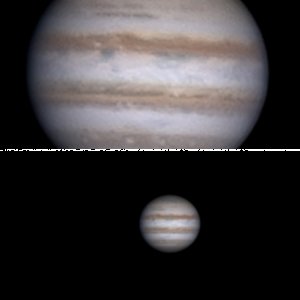 Jupiter mit 4 Monden am 20.04.16
