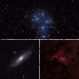 Meine ersten 3 Fotos (M31, NGC7000, M45)