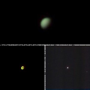 Neptun, Mars und Venus von heute