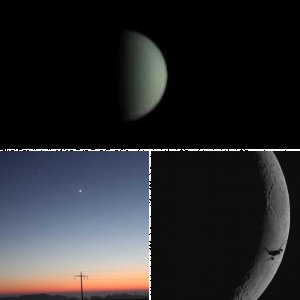 Mond, Venus und Flugzeug