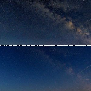Milchstraße mit Horizont / Stackingsoftware