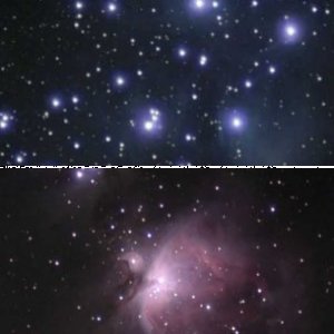 Orionnebel & Plejaden mit M42-Objektiv