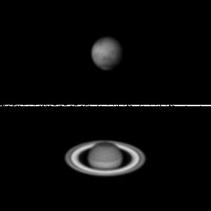 Saturn und Mars vom 26.06.2018
