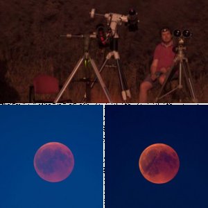 Mondfinsternis mit einem Gast und Totalität