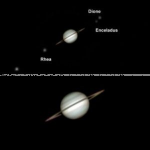 Saturn mit 5 Monden am 29.03.2009