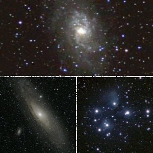 Plejaden, M33 und M31
