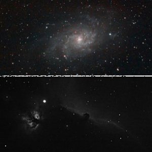 Pferdekopfnebel (H-Alpha) und Triangulumnebel (M33
