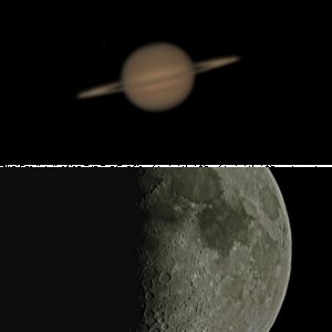 "halber Mond" und Saturn vom 23.03