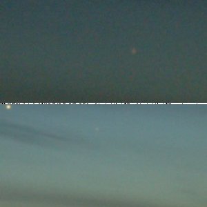 Venus und Merkur nebeneinander