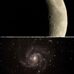 M101 und Mondsichel