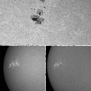 Sonne mit Querstreifen in H-Alpha