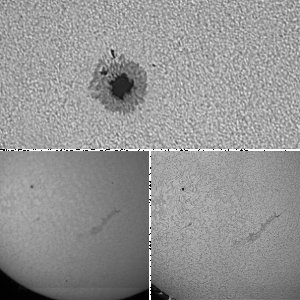 Sonne am 1.8.2010 H-Alpha und 540nm