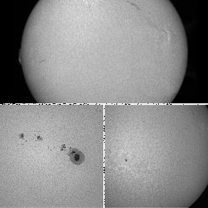 Sonne am 27.9.2010 im PST und Weisslicht