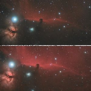Pferdekopf- und Flammennebel mit DSLR