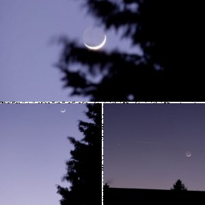 Mond und Jupiter gestern und heute