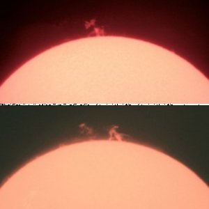 Sonne 17.4.11 15:28 und 16:30 UT im PST