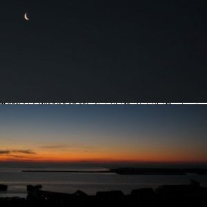 Mond und Jupiter auf Helgoland