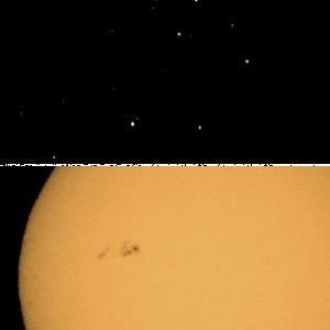 Sonnenflecken und Plejaden  M45