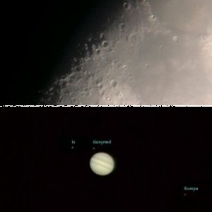 Jupiter und Mondausschnitt, Test mit Videofunktion