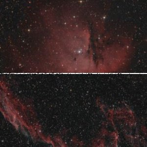 DSLR: PacMan-Nebel und westlicher Teil vom Cirrus