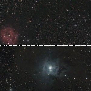 DSLR: Iris- und Kokon-Nebel
