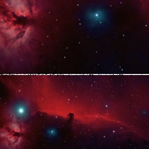 Pferdekopf- und Flamme-Nebel in Bicolor