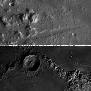 Krater Eratosthenes und Vallis Alpes