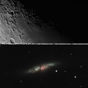 M82 und Mond vom 27. und 28.3.2012