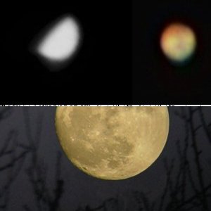 Goldener Mondaufgang, Venus und Mars