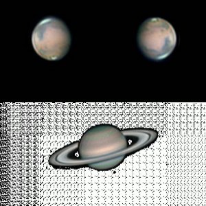 Saturn und Mars vom 7.5.