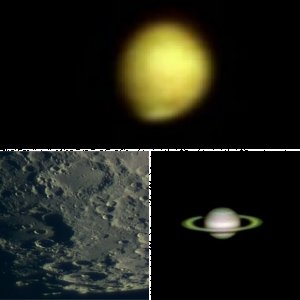 Mond, Saturn und Mars