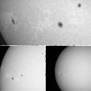Sonnenfackeln und Sonnenflecken durch UV Filter