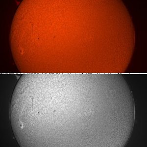 1. H-Alpha-Sonne mit DSLR und AviStack
