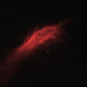 NGC 1499 bei Halbmond