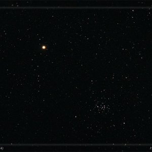 Mars bei M44 (Praesepe)